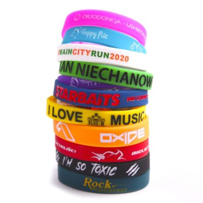 Printed silicone wristbands