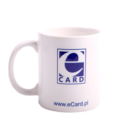 White promotional mugs with printing