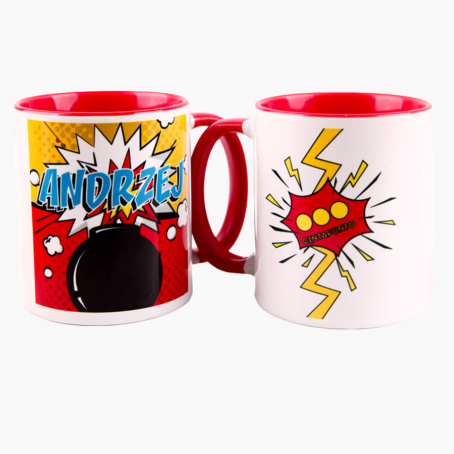 White promotional mugs with printing